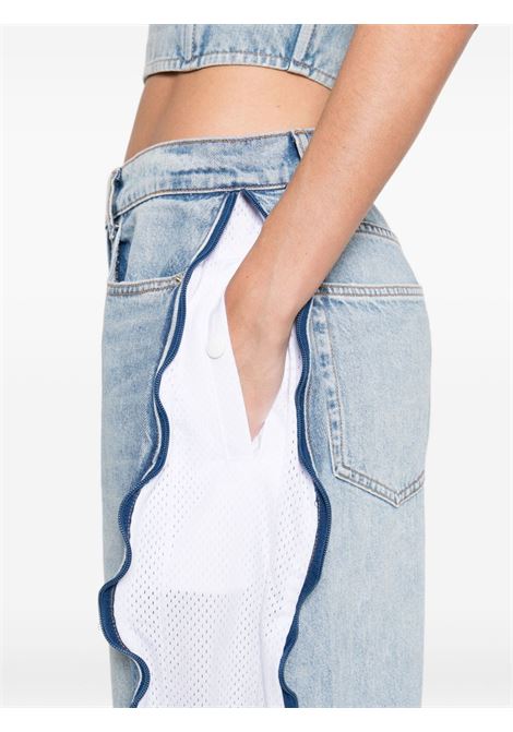 Blue zip-detail mesh-panel jeans Alexander Wang - women ALEXANDER WANG | 4DC3254882470C
